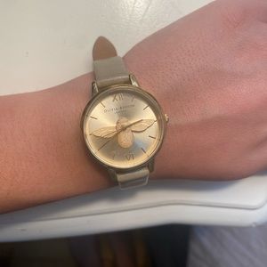 Gold Olivia Burton Bee Face Watch